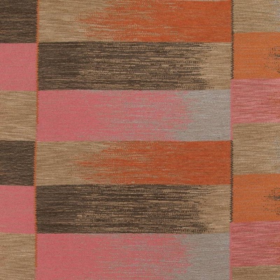 Kit Kemp Ikat Weave Fabric in Orange